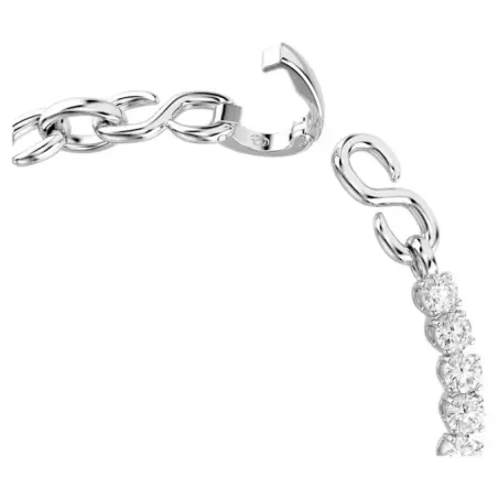 Bracciale Matrix, Taglio Round, Bianco, Placcato Rodio Donna Swarovski