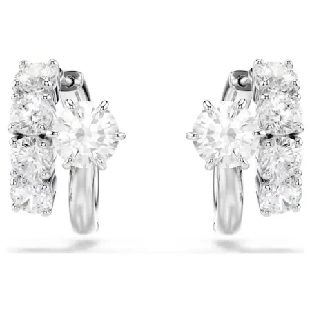 Orecchini a Cerchio Matrix, Bianchi, Placcato Rodio Donna Swarovski - category_name - XDMG De Marchi Gianotti