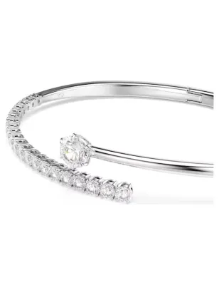 Bracciale Rigido Matrix, Bianco, Placcato Rodio, Mis.M Donna Swarovski