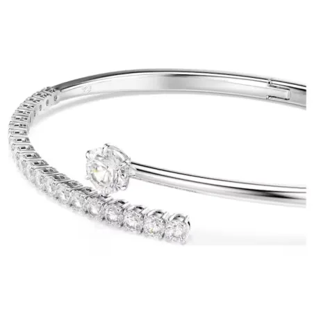 Bracciale Rigido Matrix, Bianco, Placcato Rodio, Mis.M Donna Swarovski