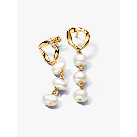 Orecchini Pendenti Linea Sinuosa con Perle d'Acqua Dolce Donna Pandora - category_name - XDMG De Marchi Gianotti