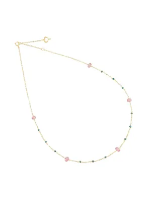 Girocollo 18KT Diamanti Verdi e Topazio Rosa Donna Maman et Sophie - category_name - XDMG De Marchi Gianotti