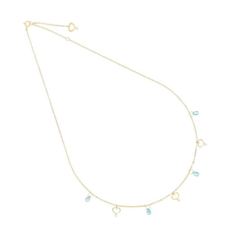 Girocollo 18KT Drops Topazio e Cuori Maman Donna Maman et Sophie