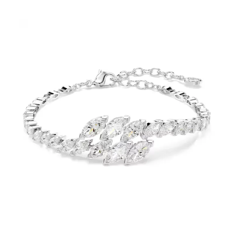 Bracciale Mesmera, Taglio Marquise, Bianco, Placcato Rodio Donna Swarovski