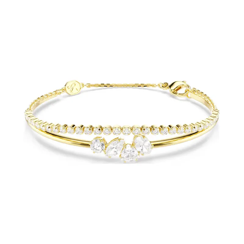 Bracciale Doppio Mesmera, Bianco, Finitura Oro 18K Donna Swarovski Bracciale Doppio Mesmera, Bianco, Finitura Oro 18K Donna Swarovski