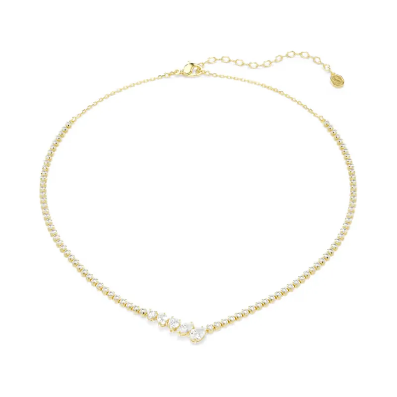 Collana a V Mesmera, Bianca, Finitura Oro 18K Donna Swarovski