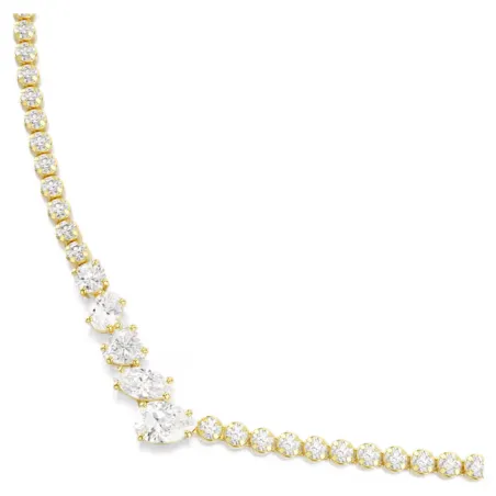 Collana a V Mesmera, Bianca, Finitura Oro 18K Donna Swarovski