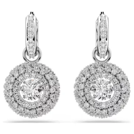 Orecchini pendenti Sublima, Taglio Round, Bianchi Donna Swarovski - category_name - XDMG De Marchi Gianotti