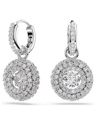 Orecchini pendenti Sublima, Taglio Round, Bianchi Donna Swarovski