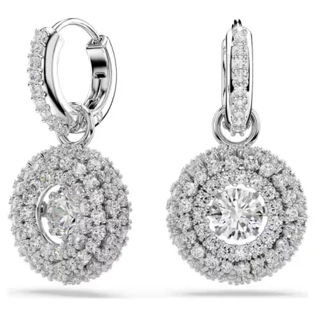 Orecchini pendenti Sublima, Taglio Round, Bianchi Donna Swarovski