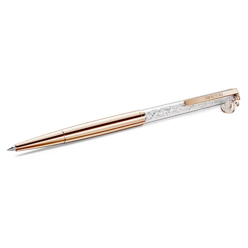 Penna Sfera Crystalline, Cigno, Placcato Color Oro Rosa Swarovski