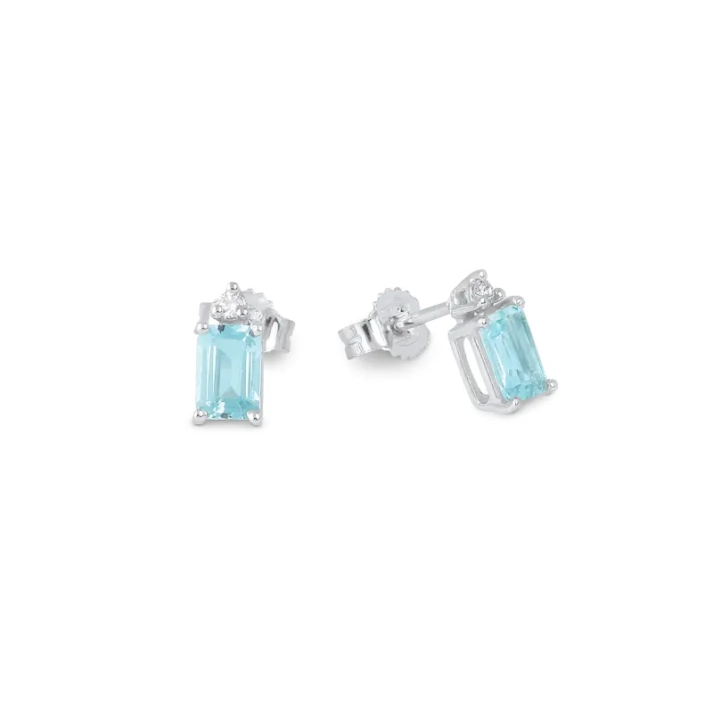 Orecchini Acquemarine Diamanti Oro bianco Donna Demetra Orecchini Acquemarine Diamanti Oro bianco Donna Demetra
