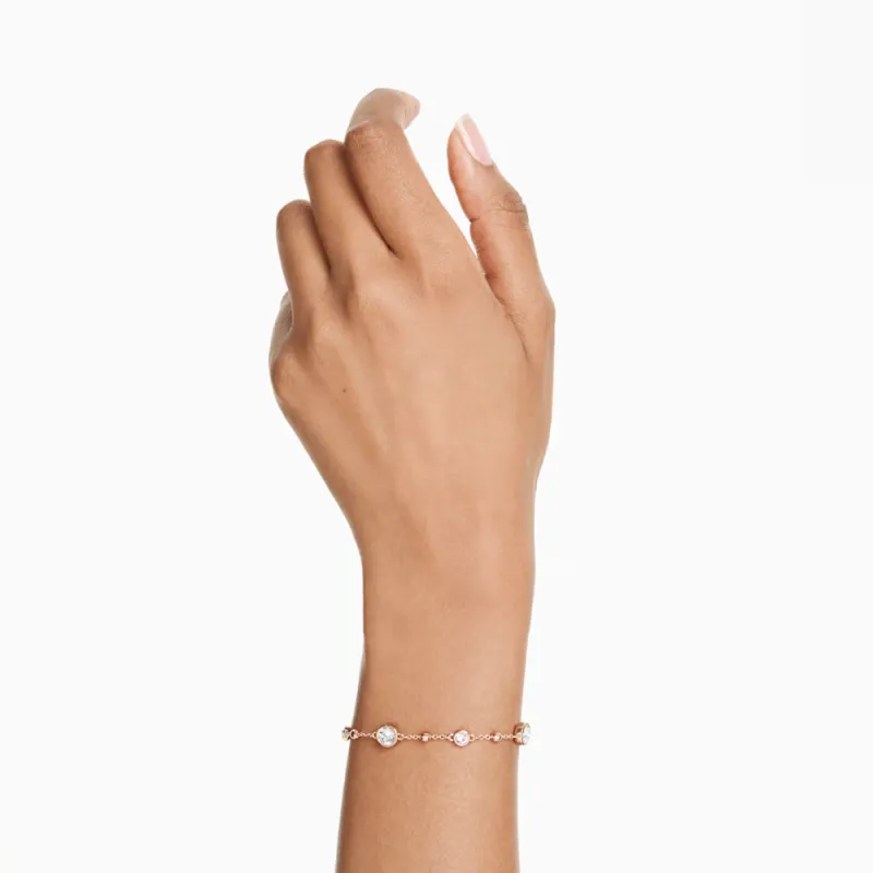 Bracciale Imber taglio tondo placcato color oro rosa Donna Swarovski
