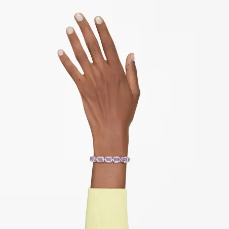 Bracciale Tennis Millenia Taglio ottagonale Viola Donna Swarovski