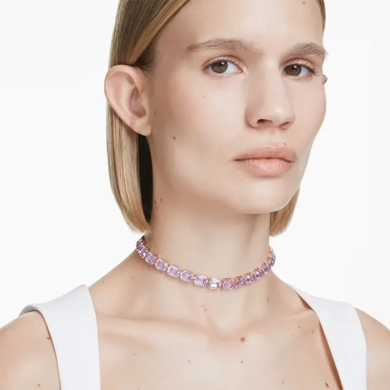 Girocollo Tennis Millenia Taglio ottagonale Viola Donna Swarovski Girocollo Tennis Millenia Taglio ottagonale Viola Donna Swarovski