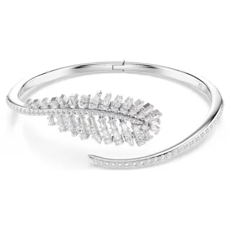 Bracciale Rigido Vienna, Piuma, Bianca, mis.L Donna Swarovski