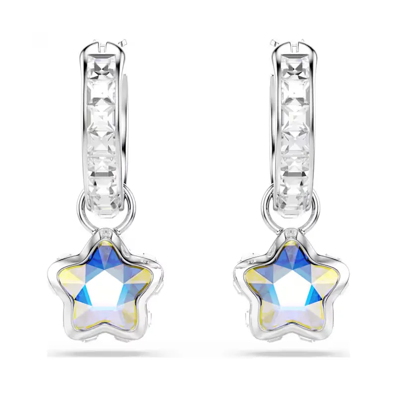 Orecchini Pendenti Chroma, Stella, Placcato Rodio Donna Swarovski