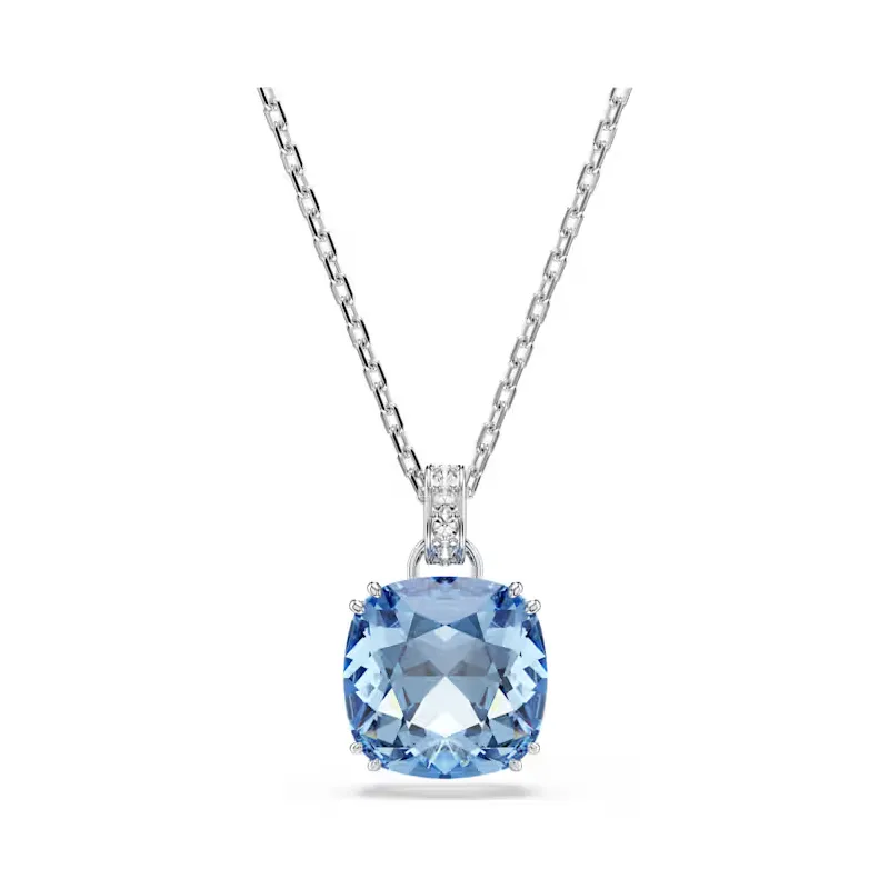 Collana Pendente Millenia, Taglio Cushion, Blu Donna Swarovski