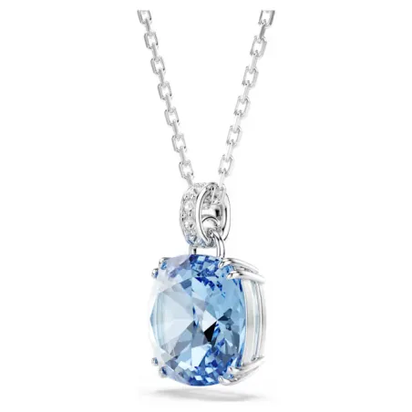 Collana Pendente Millenia, Taglio Cushion, Blu Donna Swarovski