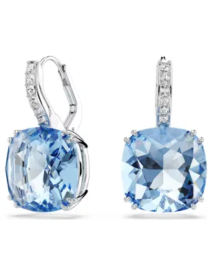 Orecchini Pendenti Millenia, Taglio Cushion, Blu Donna Swarovski