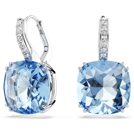 Orecchini Pendenti Millenia, Taglio Cushion, Blu Donna Swarovski