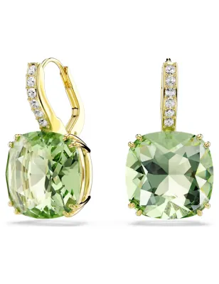 Orecchini Pendenti Millenia,Verdi, Finitura Oro 18K Donna Swarovski