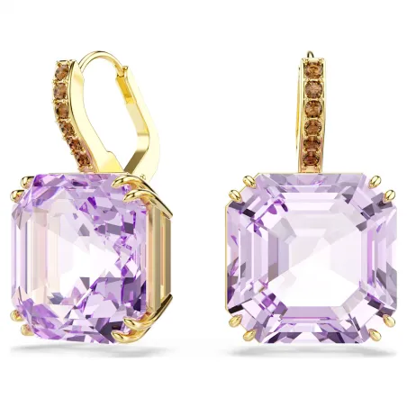 Orecchini Pendenti Millenia, Viola, Taglio Squadrato Donna Swarovski - category_name - XDMG De Marchi Gianotti