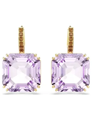 Orecchini Pendenti Millenia, Viola, Taglio Squadrato Donna Swarovski