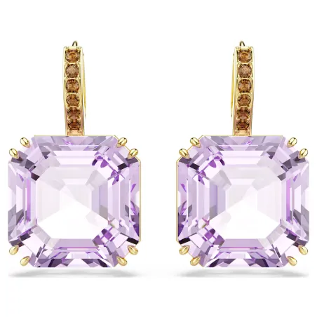 Orecchini Pendenti Millenia, Viola, Taglio Squadrato Donna Swarovski