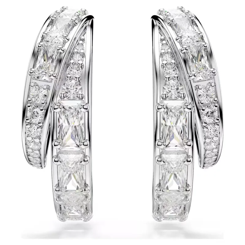 Orecchini a Cerchio Vienna, Bianchi, Taglio Misto Donna Swarovski Orecchini a Cerchio Vienna, Bianchi, Taglio Misto Donna Swarovski