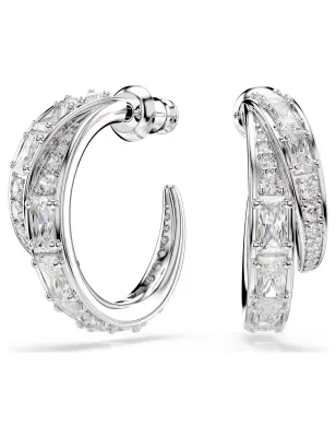 Orecchini a Cerchio Vienna, Bianchi, Taglio Misto Donna Swarovski