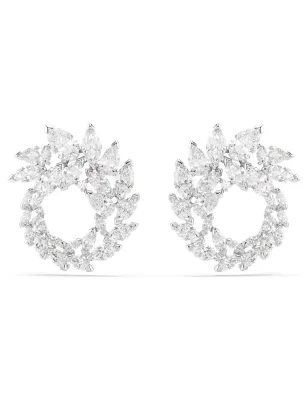 Orecchini a Cerchio Mesmera, Taglio Marquise, Bianchi Donna Swarovski