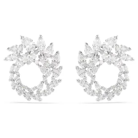 Orecchini a Cerchio Mesmera, Taglio Marquise, Bianchi Donna Swarovski