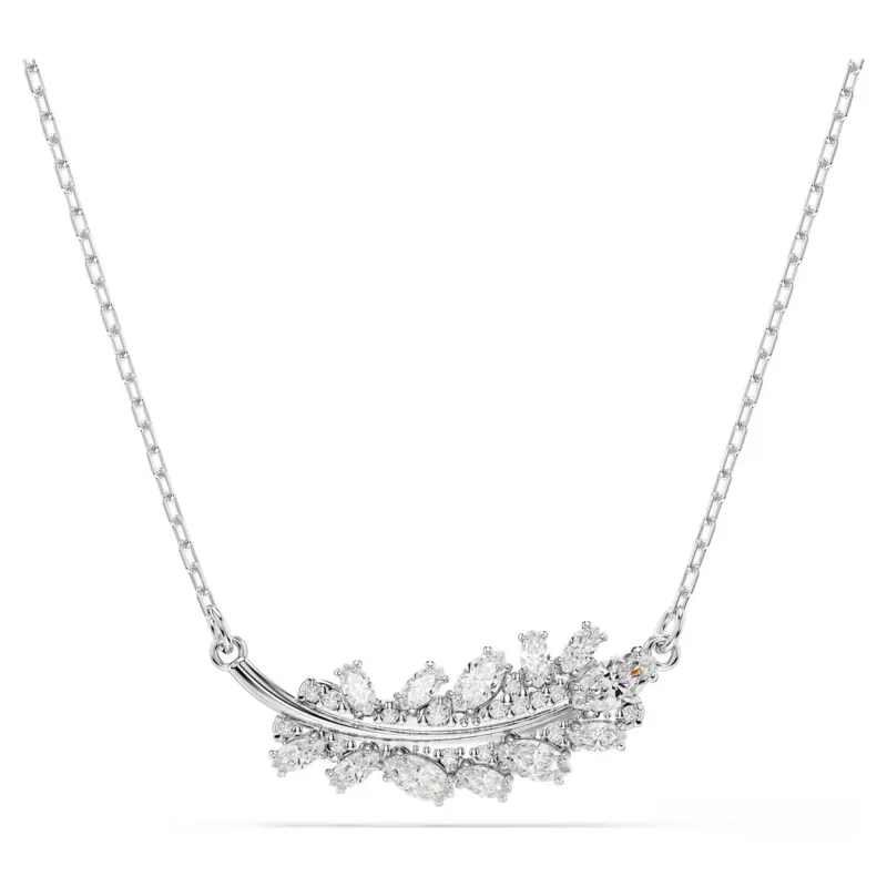 Collana Vienna, Piuma, Bianca, Placcato Rodio Donna Swarovski Collana Vienna, Piuma, Bianca, Placcato Rodio Donna Swarovski