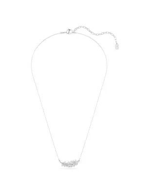 Collana Vienna, Piuma, Bianca, Placcato Rodio Donna Swarovski