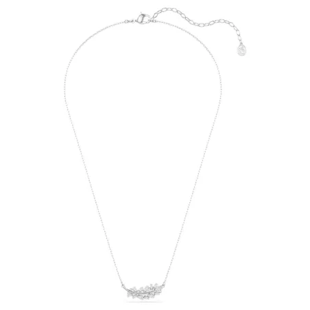 Collana Vienna, Piuma, Bianca, Placcato Rodio Donna Swarovski