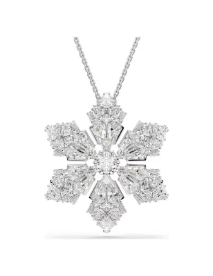 Collana e Spilla Idyllia, Fiocco di Neve, Bianco Donna Swarovski