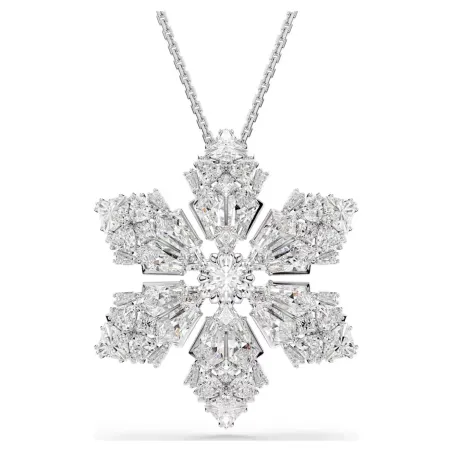 Collana e Spilla Idyllia, Fiocco di Neve, Bianco Donna Swarovski