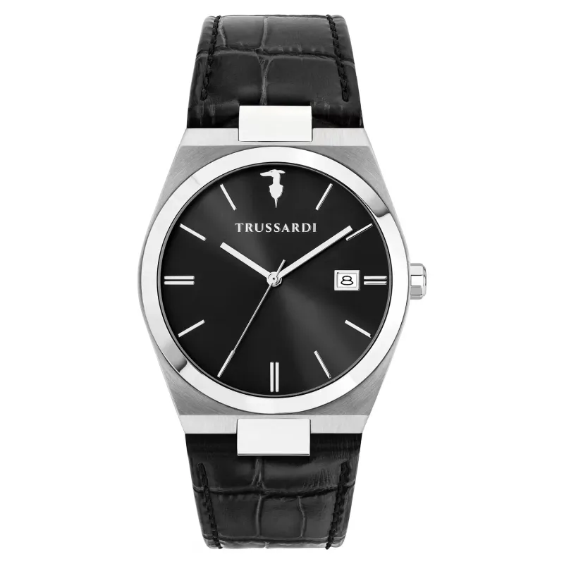 Orologio T-Milano Nero Quadrante Pelle R2451175004 Uomo Trussardi