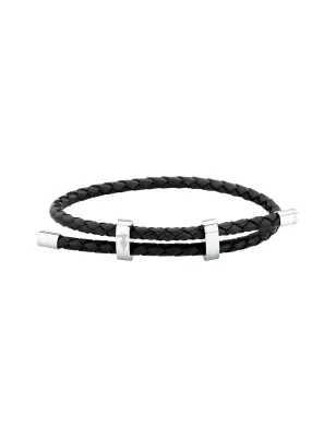 Bracciale T-Leather Doppio Giro Nero Silver TJAXZ18 Uomo Trussardi - category_name - XDMG De Marchi Gianotti