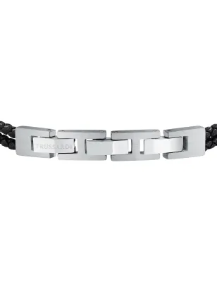 Bracciale T-Leather Doppio Filo Nero Silver TJAXZ13 Uomo Trussardi - category_name - XDMG De Marchi Gianotti