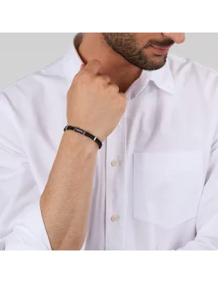 Bracciale T-Leather Doppio Filo Nero Silver TJAXZ13 Uomo Trussardi - category_name - XDMG De Marchi Gianotti