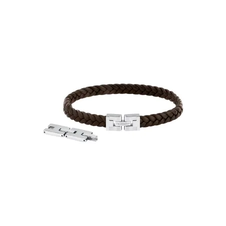 Bracciale T-Leather Treccia Marrone Silver TJAXZ01 Uomo Trussardi - category_name - XDMG De Marchi Gianotti
