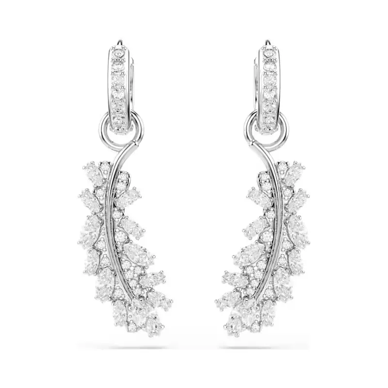 Orecchini Vienna, Piuma, Bianchi, Placcato Rodio Donna Swarovski Orecchini Vienna, Piuma, Bianchi, Placcato Rodio Donna Swarovski