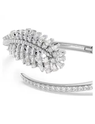 Bracciale Rigido Vienna, Piuma, Bianco, mis.S Donna Swarovski