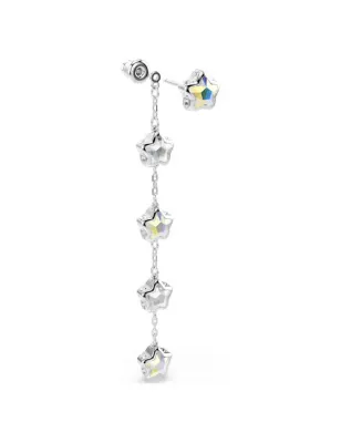 Orecchini lunghi Chroma, Stelle, Bianchi Donna Swarovski