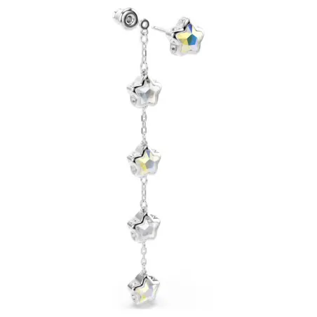 Orecchini lunghi Chroma, Stelle, Bianchi Donna Swarovski