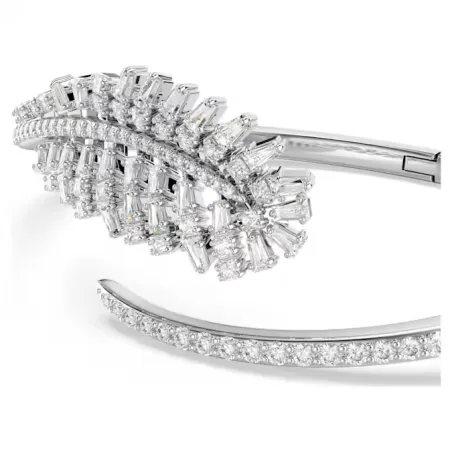 Bracciale Rigido Vienna, Piuma, Bianco, mis.M Donna Swarovski
