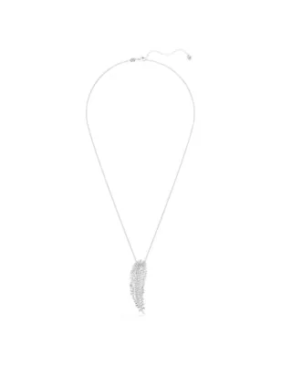 Collana e Spilla Vienna, Piuma, Bianca Donna Swarovski