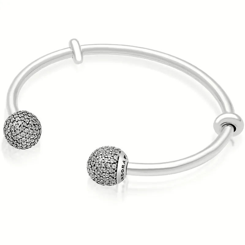 Bracciale rigido aperto con pavé di zirconi Donna Pandora Bracciale rigido aperto con pavé di zirconi Donna Pandora